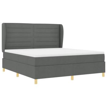 Boxspringbett mit Matratze Dunkelgrau 180x200 cm Stoff