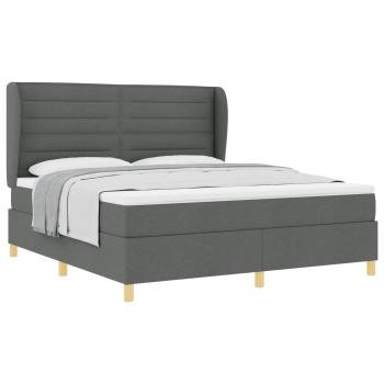 Boxspringbett mit Matratze Dunkelgrau 180x200 cm Stoff