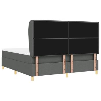 Boxspringbett mit Matratze Dunkelgrau 180x200 cm Stoff
