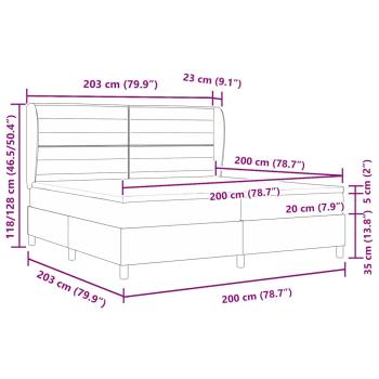 Boxspringbett mit Matratze Dunkelgrau 200x200 cm Stoff