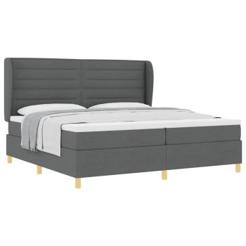 Boxspringbett mit Matratze Dunkelgrau 200x200 cm Stoff