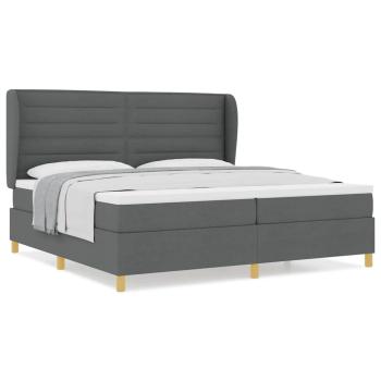 Boxspringbett mit Matratze Dunkelgrau 200x200 cm Stoff