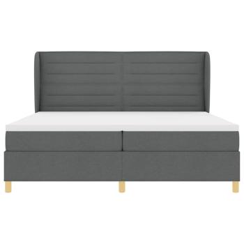 Boxspringbett mit Matratze Dunkelgrau 200x200 cm Stoff