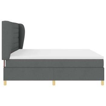 Boxspringbett mit Matratze Dunkelgrau 200x200 cm Stoff