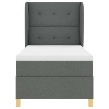 Boxspringbett mit Matratze Dunkelgrau 80x200 cm Stoff