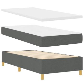 Boxspringbett mit Matratze Dunkelgrau 90x200 cm Stoff