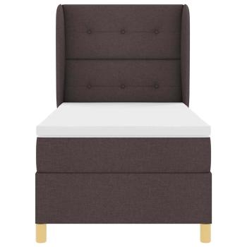Boxspringbett mit Matratze Dunkelbraun 90x200 cm Stoff