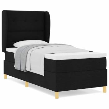 Boxspringbett mit Matratze Schwarz 100x200 cm Stoff