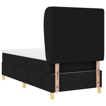 Boxspringbett mit Matratze Schwarz 100x200 cm Stoff