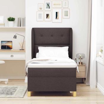 Boxspringbett mit Matratze Dunkelbraun 100x200 cm Stoff