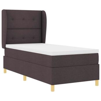 Boxspringbett mit Matratze Dunkelbraun 100x200 cm Stoff
