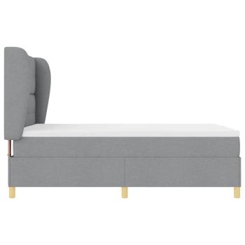 Boxspringbett mit Matratze Hellgrau 140x200 cm Stoff