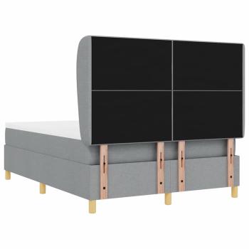 Boxspringbett mit Matratze Hellgrau 140x200 cm Stoff