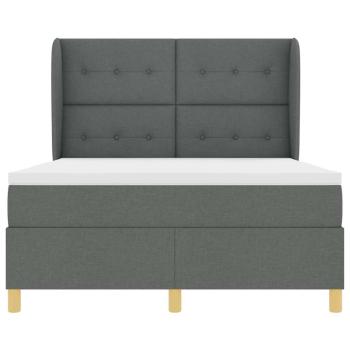 Boxspringbett mit Matratze Dunkelgrau 140x200 cm Stoff