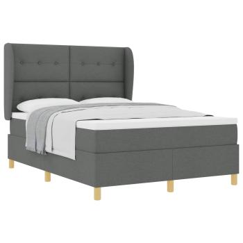Boxspringbett mit Kopfteil Dunkelgrau 200 x 160 cm Stoff