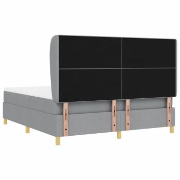 Boxspringbett mit Matratze Hellgrau 180x200 cm Stoff
