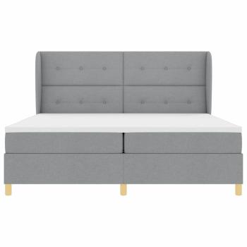 Boxspringbett mit Matratze Hellgrau 200x200 cm Stoff