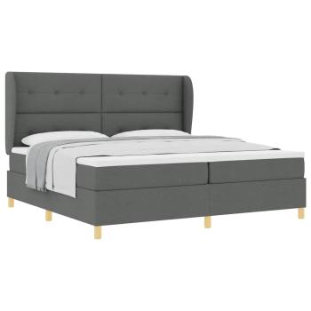 Boxspringbett mit Matratze Dunkelgrau 200x200 cm Stoff