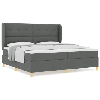 Boxspringbett mit Matratze Dunkelgrau 200x200 cm Stoff