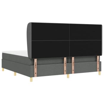 Boxspringbett mit Matratze Dunkelgrau 200x200 cm Stoff