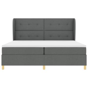 Boxspringbett mit Matratze Dunkelgrau 200x200 cm Stoff