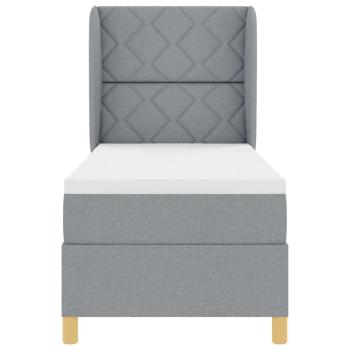 Boxspringbett mit Matratze Hellgrau 80x200 cm Stoff