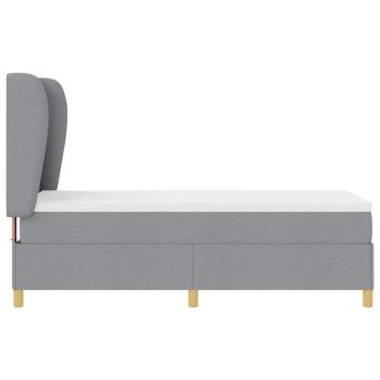 Boxspringbett mit Matratze Hellgrau 80x200 cm Stoff