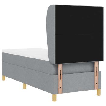 Boxspringbett mit Matratze Hellgrau 80x200 cm Stoff