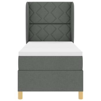Boxspringbett mit Matratze Dunkelgrau 80x200 cm Stoff