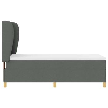 Boxspringbett mit Matratze Dunkelgrau 80x200 cm Stoff