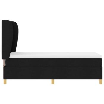 Boxspringbett mit Matratze Schwarz 80x200 cm Stoff