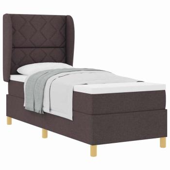 Boxspringbett mit Matratze Dunkelbraun 80x200 cm Stoff