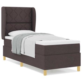 Boxspringbett mit Matratze Dunkelbraun 80x200 cm Stoff