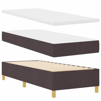 Boxspringbett mit Matratze Dunkelbraun 80x200 cm Stoff