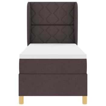 Boxspringbett mit Matratze Dunkelbraun 80x200 cm Stoff