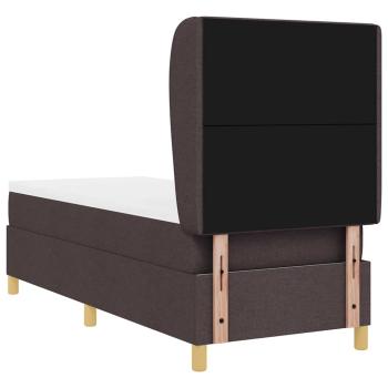 Boxspringbett mit Matratze Dunkelbraun 80x200 cm Stoff