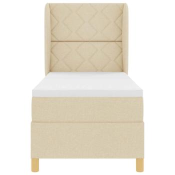 Boxspringbett mit Matratze Creme 80x200 cm Stoff