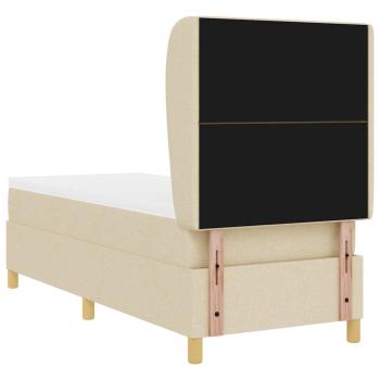 Boxspringbett mit Matratze Creme 80x200 cm Stoff