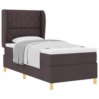 Boxspringbett mit Matratze Dunkelbraun 90x200 cm Stoff