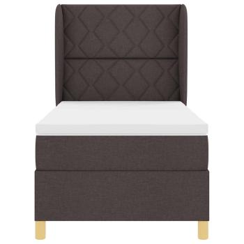 Boxspringbett mit Matratze Dunkelbraun 90x200 cm Stoff