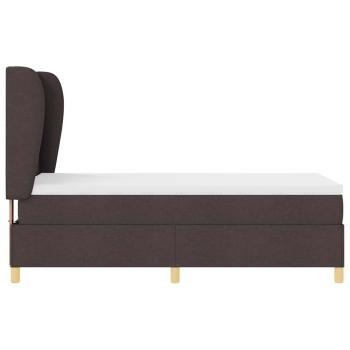 Boxspringbett mit Matratze Dunkelbraun 90x200 cm Stoff
