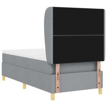 Boxspringbett mit Matratze Hellgrau 100x200 cm Stoff