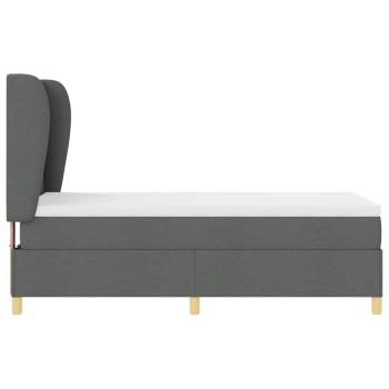 Boxspringbett mit Matratze Dunkelgrau 100x200 cm Stoff