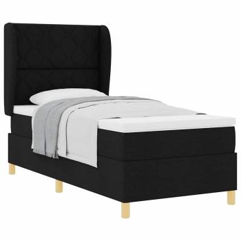 Boxspringbett mit Matratze Schwarz 100x200 cm Stoff