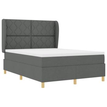 Boxspringbett mit Matratze Dunkelgrau 140x200 cm Stoff
