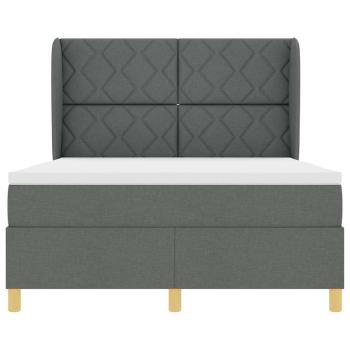 Boxspringbett mit Matratze Dunkelgrau 140x200 cm Stoff