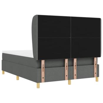 Boxspringbett mit Matratze Dunkelgrau 140x200 cm Stoff
