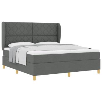 Boxspringbett mit Matratze Dunkelgrau 180x200 cm Stoff