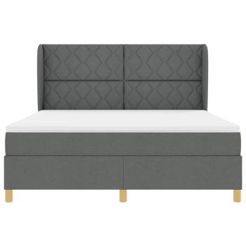 Boxspringbett mit Matratze Dunkelgrau 180x200 cm Stoff