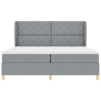 Boxspringbett mit Matratze Hellgrau 200x200 cm Stoff